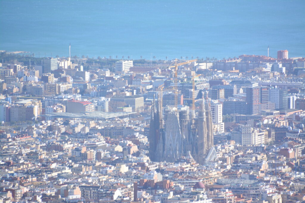 Spectacular views of La Sagrada Familia from Tibidabo