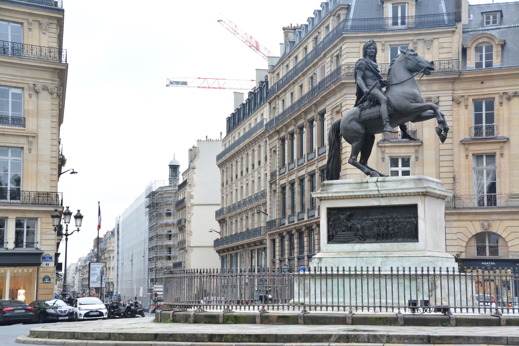 The Place des Victoires seen on a walking tour of Paris