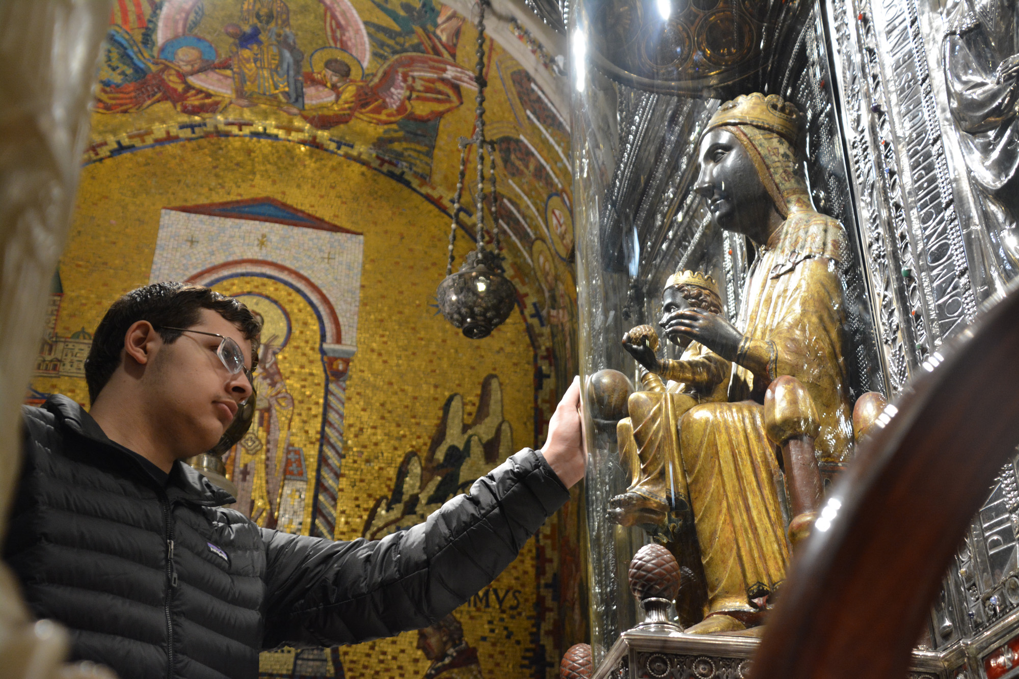 The famous Black Madonna. You can touch the ball she holds for good luck!