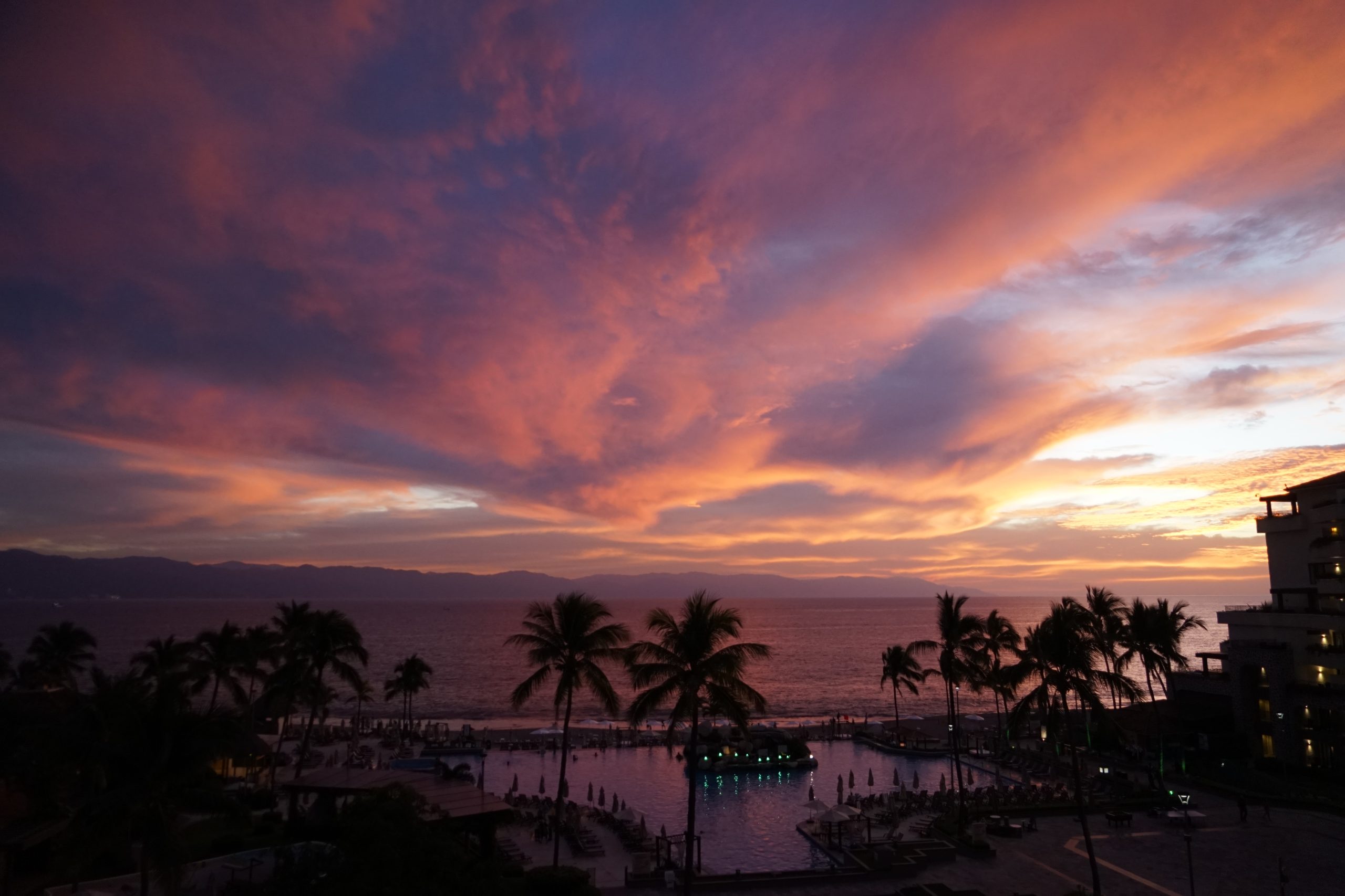 Puerto Vallarta sunsets are breathtakingly beautiful, with stunning colors painting the sky over the ocean.