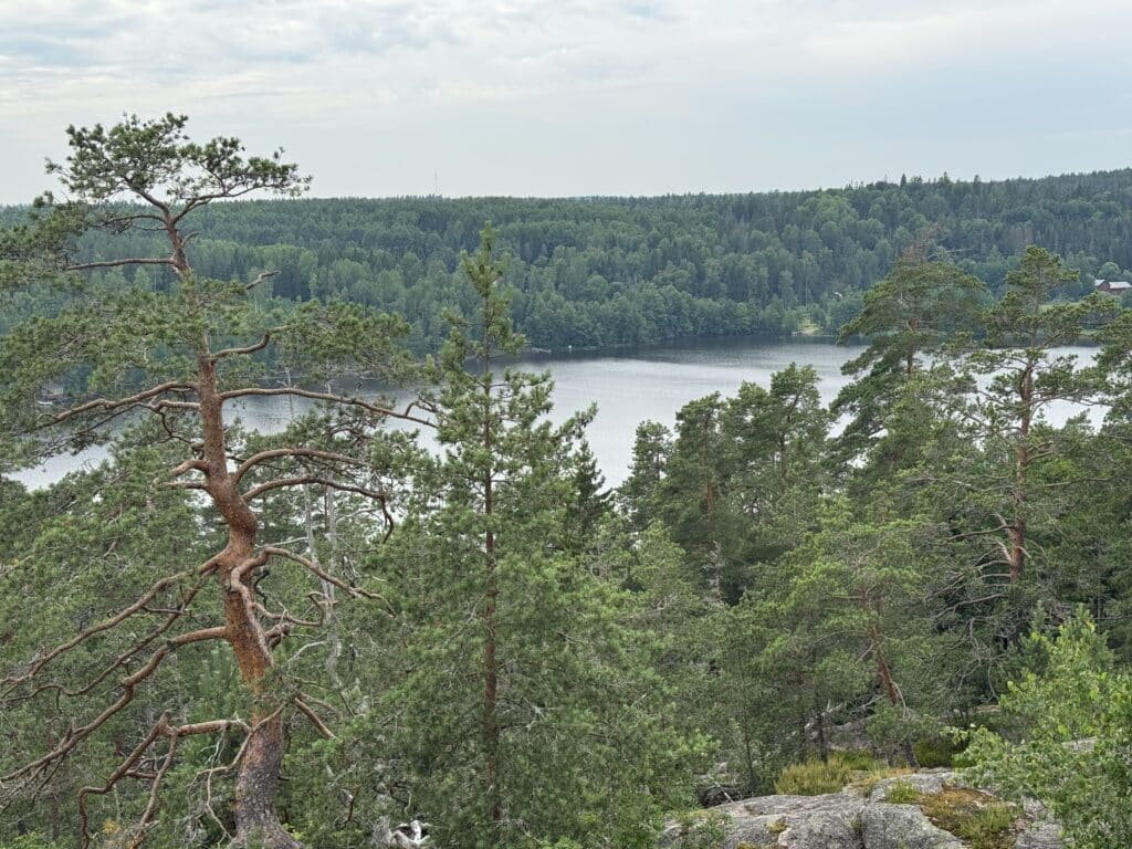 Lakes and forests in Nuuksio National Park in Finland