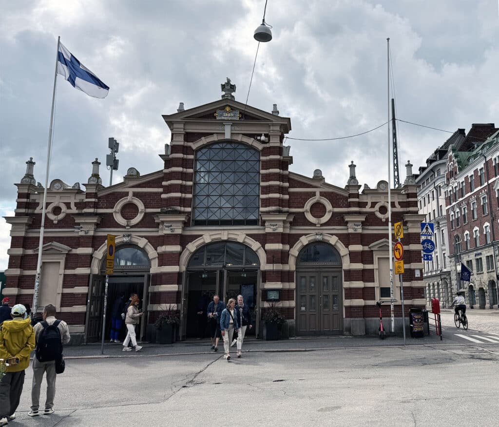 Exterior of Helsinki's historic Old Market Hall, built in 1889