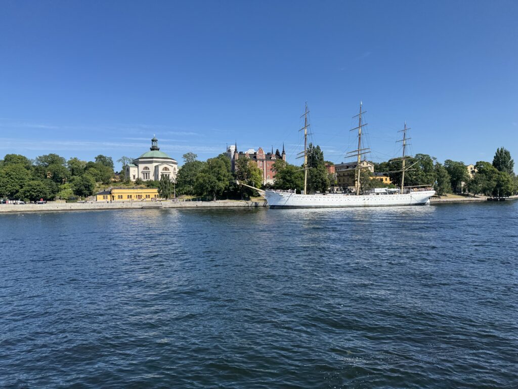 The historic three masted ship af Chapman moored at Skeppsholmen in Stockholm