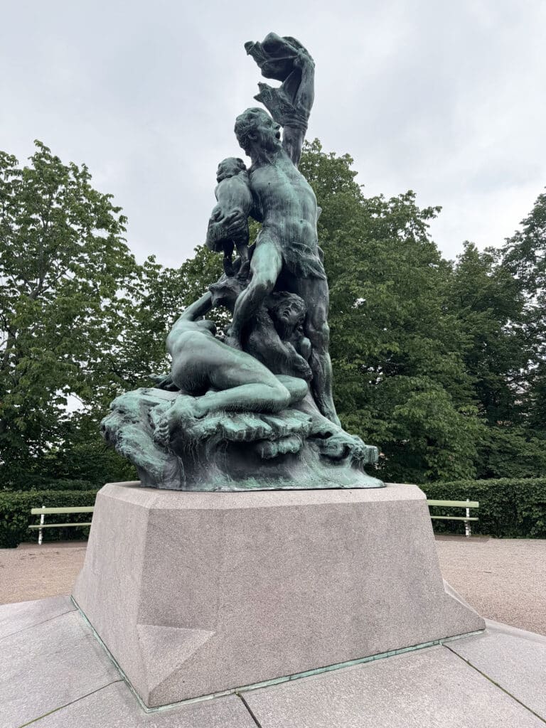 Robert Stigell's The Shipwrecked bronze, overlooking the South Harbour