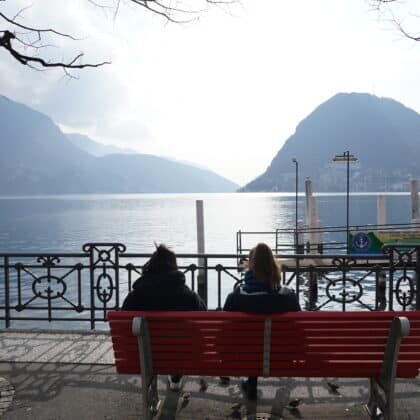 Lake Lugano is a glacial lake which is situated on the border between southern Switzerland and northern Italy.
