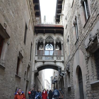 Pont del Bisbe on the free Gothic Quarter walking tour