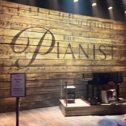 The Pianist stage set with grand piano at Park Theatre